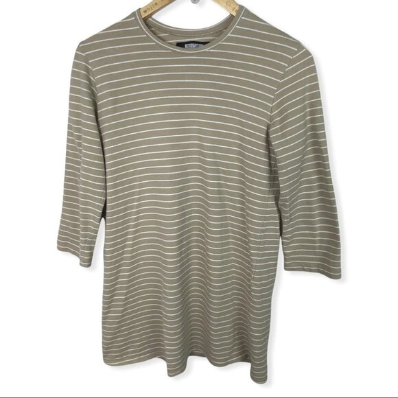 Reformation Striped Mini Dress Sami Tan Womens Size XS 3/4 Sleeves Minimalist‎ - Picture 3 of 13